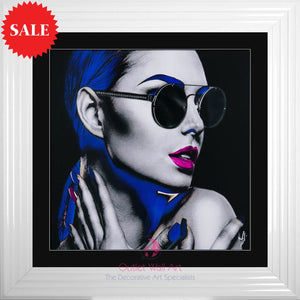 Neon Girl 2 Wall Art 75cm x 75cm - Outlet Wall Art