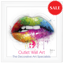 Patrice Murciano Rainbow Lips Wall Art White Scoop Frame