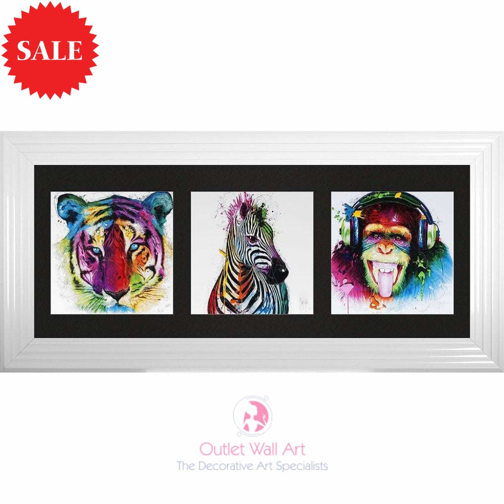 Patrice Murciano Triptych Animals Wall Art 115cm 55cm - Outlet Wall Art