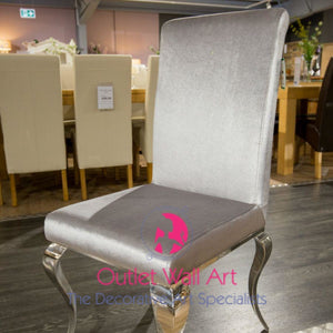 Plush Silver Grey dining chair - Outlet Wall Art