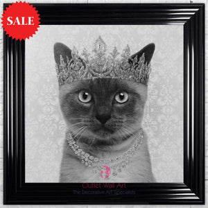 Quirky Siamese Cat Wall Art 75cm x 75cm - Outlet Wall Art