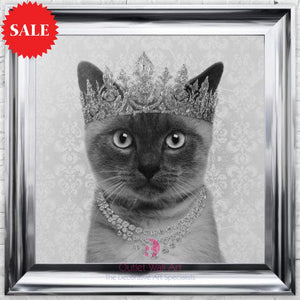 Quirky Siamese Cat Wall Art 75cm x 75cm - Outlet Wall Art