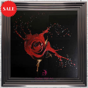 Red Rose Wall Art 75cm x 75cm - Outlet Wall Art