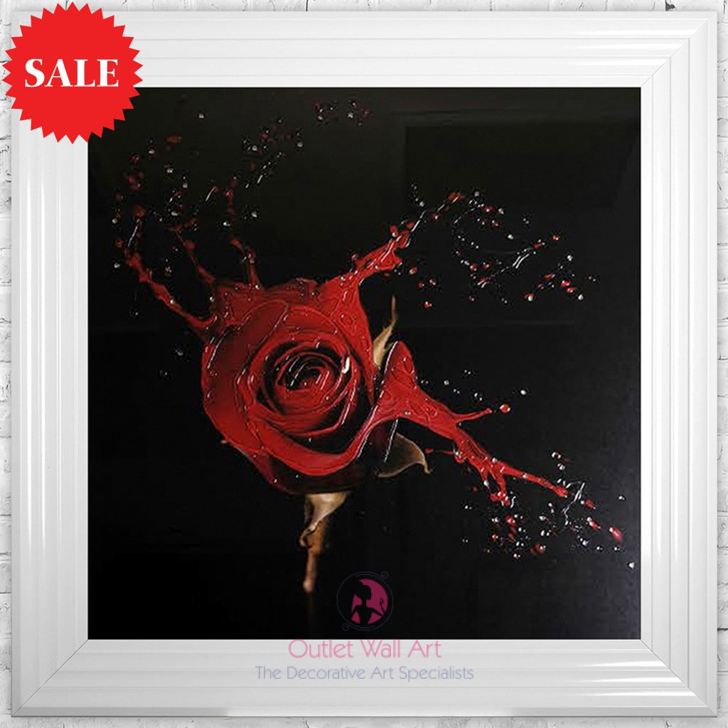 Red Rose Wall Art 75cm x 75cm - Outlet Wall Art