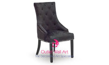 Ring Back Knocker dining Chair in Black French Velvet - Outlet Wall Art