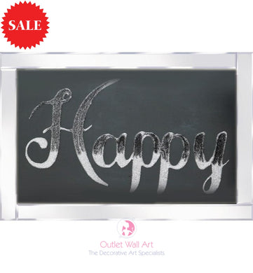 Silver Happy Sparkle Art - Outlet Wall Art