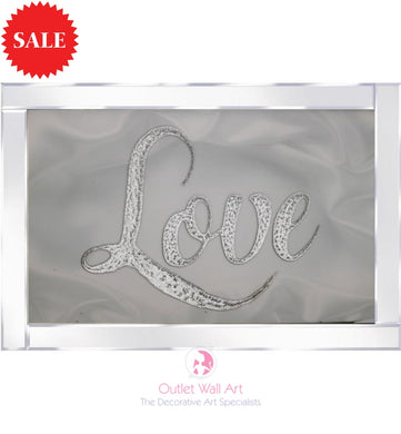 Silver Love Sparkle Art - Outlet Wall Art