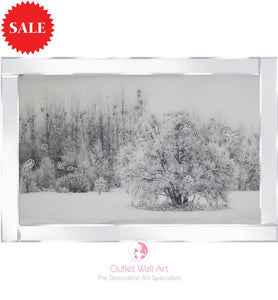 Snowy Winter Trees Sparkle Art - Outlet Wall Art