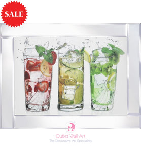 Summer Drinks Tumblers Sparkle Art - Outlet Wall Art
