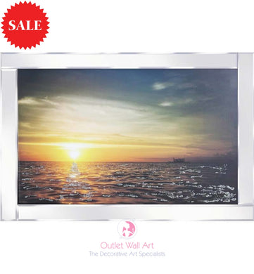 Sunset Sea View Sparkle Art - Outlet Wall Art
