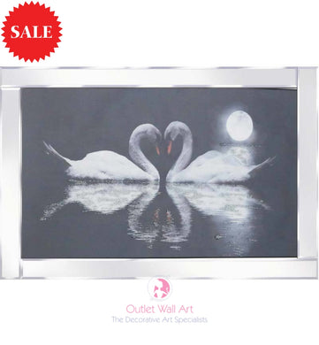 Swans in Love Sparkle Art - Outlet Wall Art