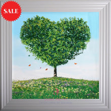 Tree of Love Green Wall Art 75cm x 75cm - Outlet Wall Art