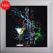 Vodka Bottle Splash Wall Art 75cm x 75cm - Outlet Wall Art